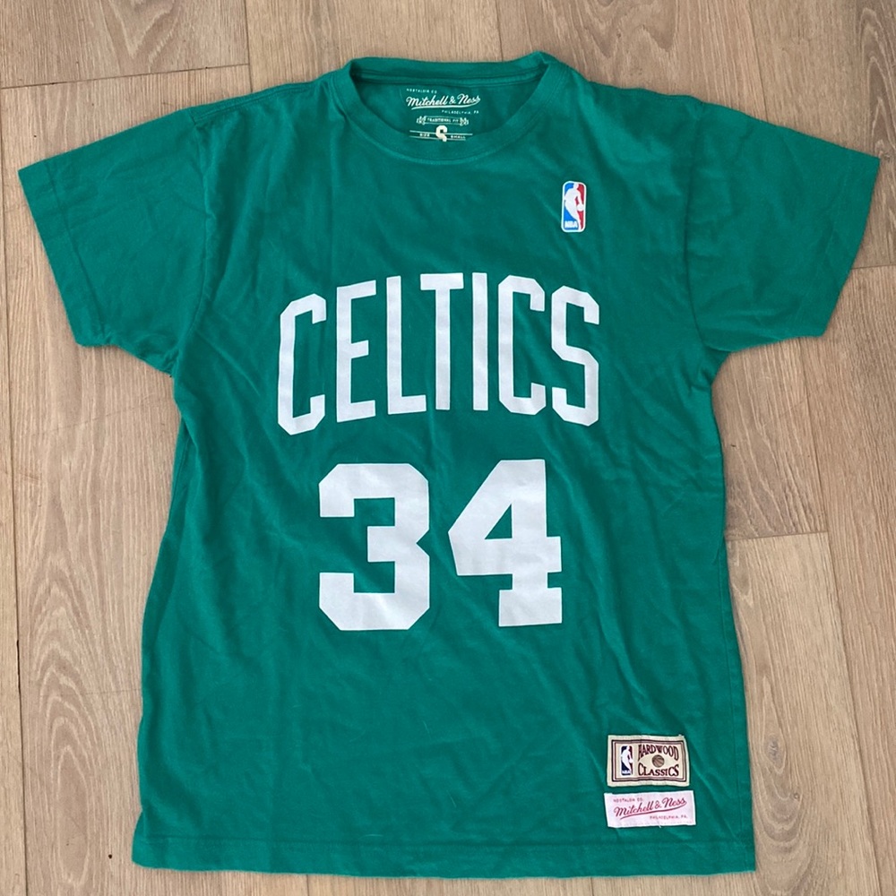 Men's Mitchell & Ness Paul Pierce Kelly Green Boston Celtics T-Shirt LIKE NEW